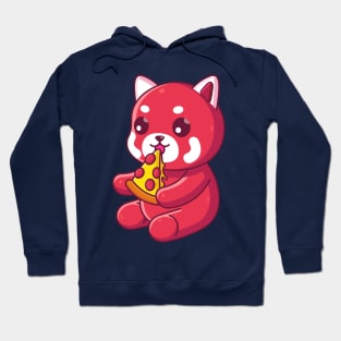 Cute red panda eating pizza Hoodie